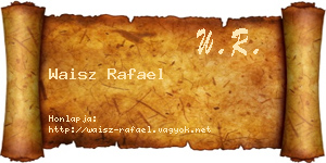 Waisz Rafael névjegykártya